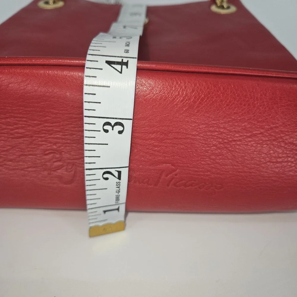 VTG Paloma Picasso 80s 90s Crossbody Leather Bag Red Signature‎ Gold Chain Italy
